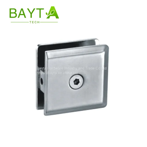 Stainless Steel Glass Floor Brackets Beveled Edge
