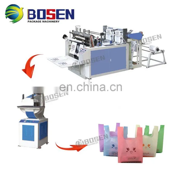 Biodegradable Cloth Patch Carry Paper Polythene Garbage T-Shirt Shopping Plastic Bag Making Machine Price photo-3