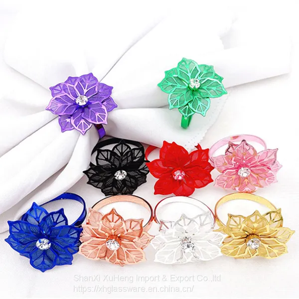 Wholesale Bulk Napkin Ring Wedding With Antique Palm Leaf Embossed Design photo-5