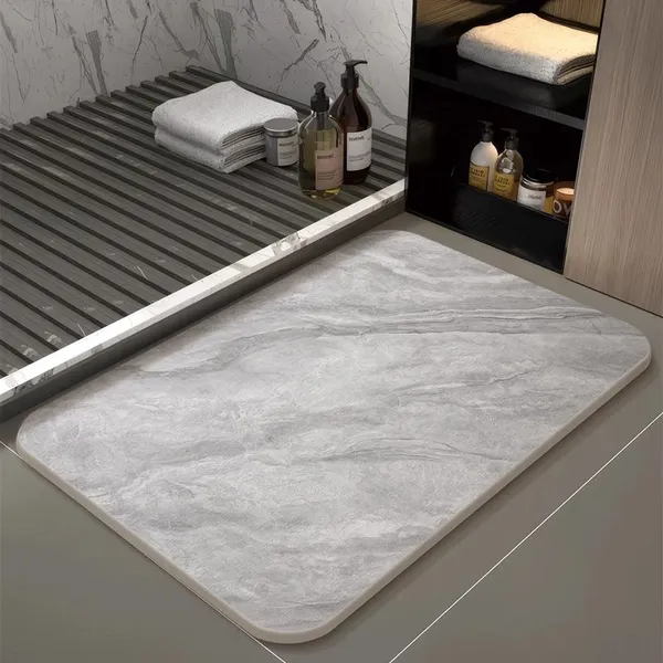 Customized Non-slip Marble Stone Bath Mat photo-2