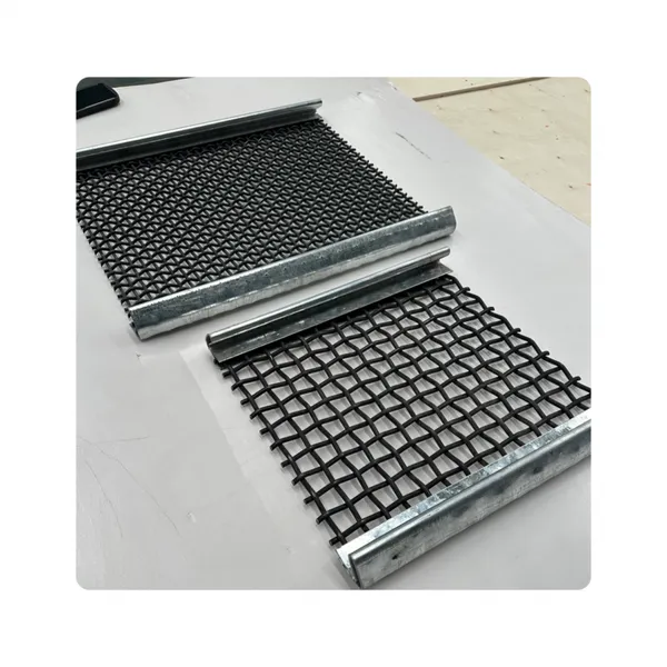 Factory direct, custom-made hook-type vibrating screen, 65mm diameter, 45mm embossed wire mesh, woven stone screen.