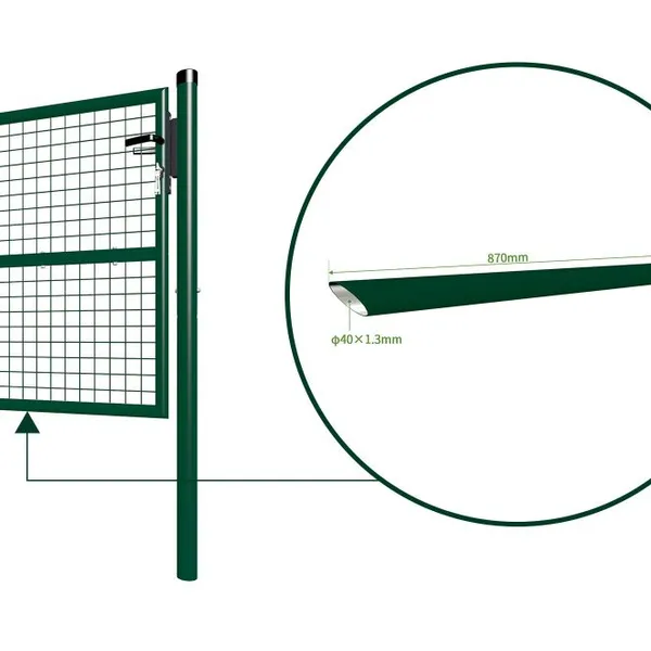 Assembled Welded Garden Gate, Powder Coated Metal Yard Gate