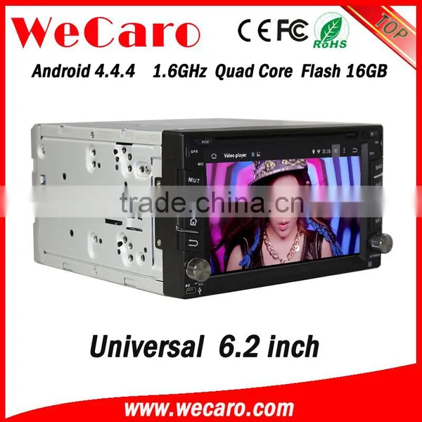 Wecaro 6.2" WC-2U6400 Android 4.4.4 Car Dvd Player Double Din Made in China Car Dvd Player Audio System Bluetooth