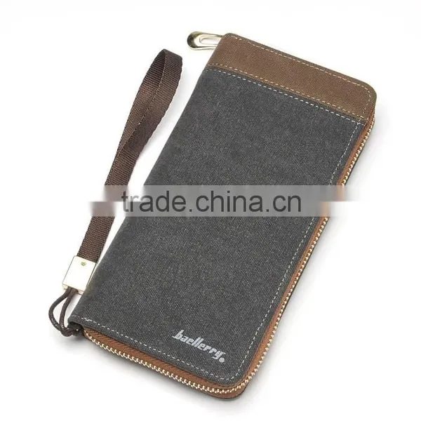 Lastest Fashion New High Quality Zipper Canvas Purse Large Wallet Canvas photo-5