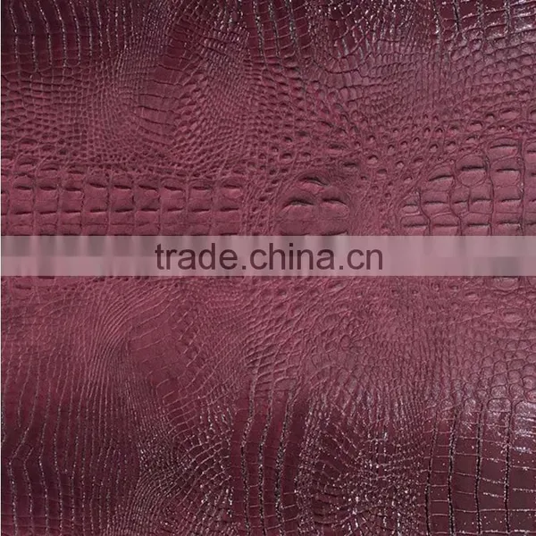 PVC Artificial Leather Crocodile Skin Synthetic Leather With Good Quality ,usually Use for Ladides Handbags ,wallets ,purse
