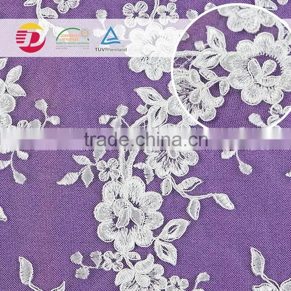 Wholesale Cheap Nylon Cotton African Guipure Lace Fabric for Dress Flower Embroidered in 2016 photo-5