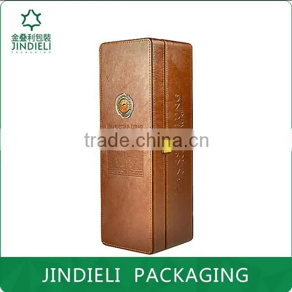 Leather Wine Carrier Packaging Box for Single Bottle photo-3