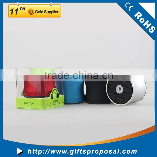 Round Aluminum Shell Bluetooth Stereo Wireless surround sound speaker