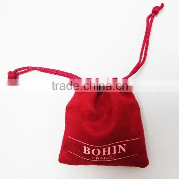 Feb. New Promotional Red Customized Suede Ring Pouch/bag With Logo Printed