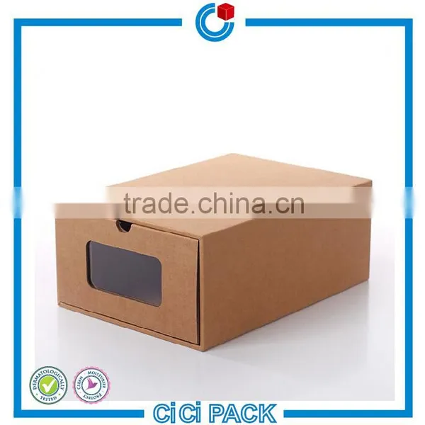 Durable corrugated Packaging Shipping shoe Carton Box With PVC window