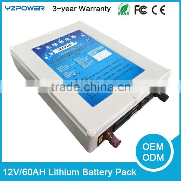 12V 60AH Lithium Battery Li-ion Super Rechargeable Battery Pack