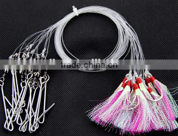 The NewJapan Fishing Hooks 25pcs/1 Bag Longline Traces Flasher Hook 50cm Fishhook Lure Hook for Fishing