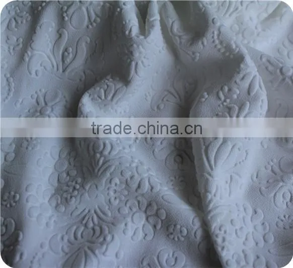 100% POLYESTER EMBOSSED KNITTING FABRIC FOR DRESS photo-2