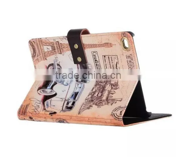 Retro Colorful Painting Flip Standing Pu Leather Case For IPad Pro With Sleeping Function photo-2