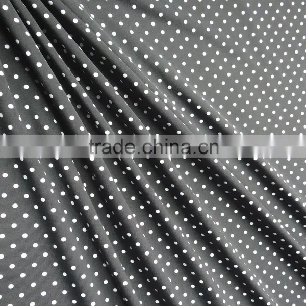 Black Fabric With White Dot Swimwear Fabric Stock photo-2