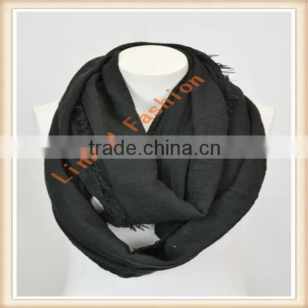 Hot sale wholesale Everleigh Polka Dot black infinity scarf,winter infinity scarf ,jersey chevron loop scarf