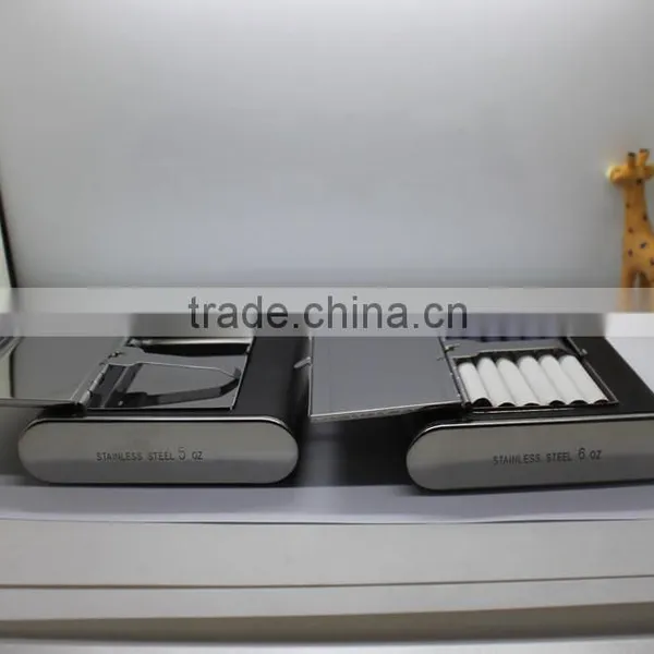 5 oz Stainless Steel High Quality Lether Flagon for Gift photo-5