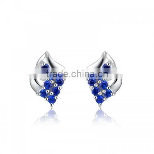 Silver Costume Jewelry Blue Zircon Pure 925 Sterling Silver photo-3