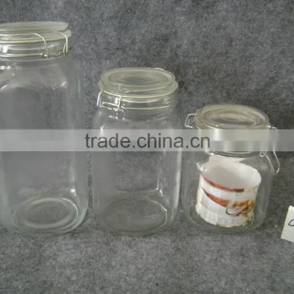 Square Airtight Glass Jar With Glass Lid photo-2