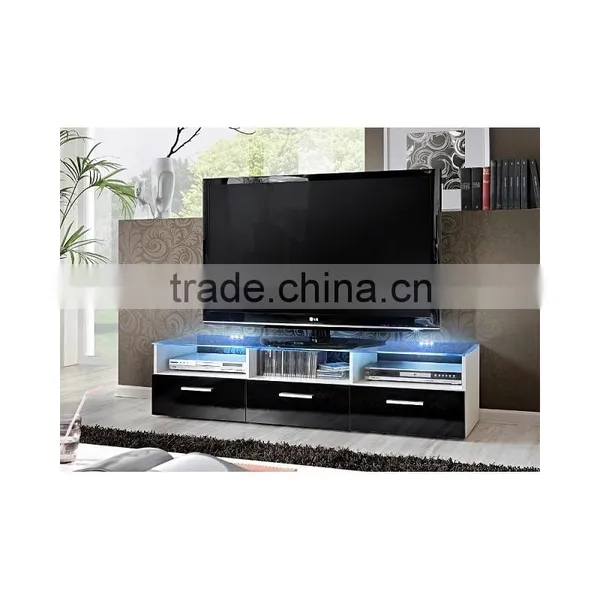 TV-2334 New Modern Glass Top TV Stands With Drawers photo-2