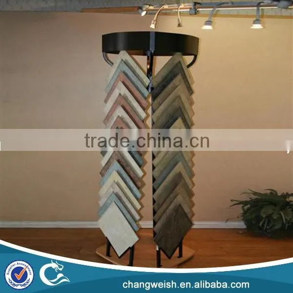 Wood and Metal Tile Display Rack