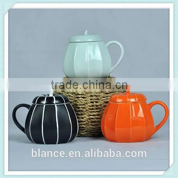 Pumpkin Coffee Mug in Squash Shape Ceramic Farm Like photo-3