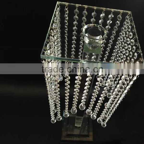 Clear Crystal Flower Stand With Crystal Pendant Wedding Centerpieces Home Decor R-3044 photo-2