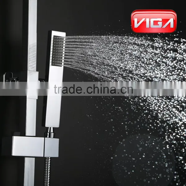 Square Rain Shower Set Bathroom Thermostatic Shower Column Faucet photo-3