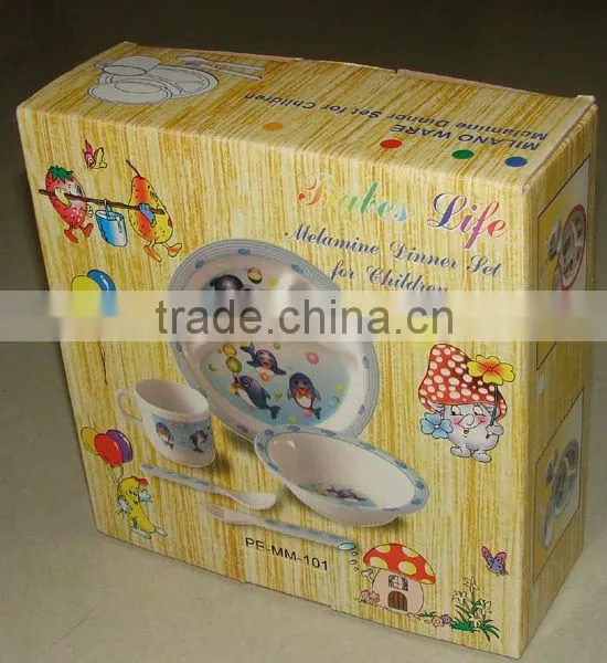 melamine kids dinnerware, dinner set, 3 pcs dinner set