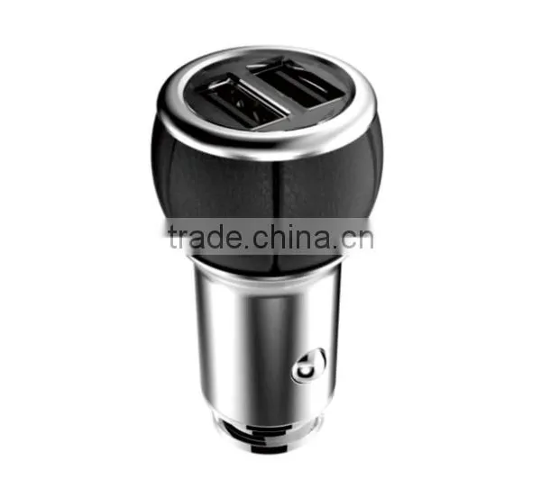High Sales Colorful Safety 5V 2.4A Genuine Leather Car Charger photo-2