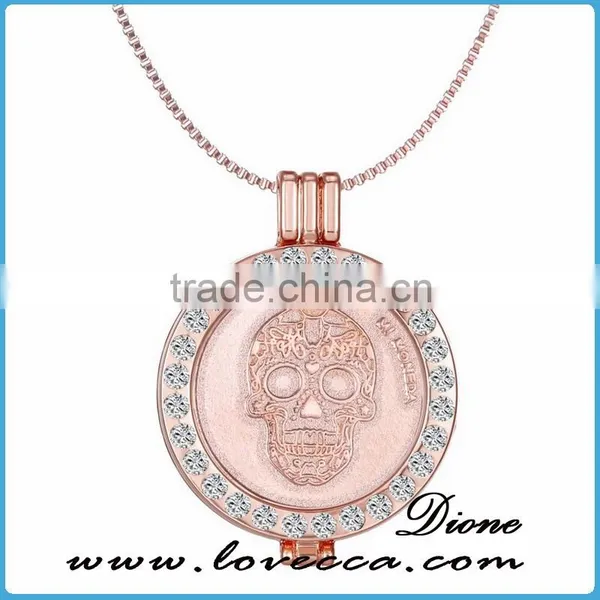 DIY Rose Gold Pendant Coin Disc 33MM Skull Coin Necklace Accessories Gifts photo-5