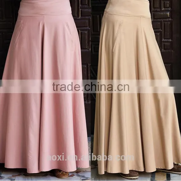 Oem Supplier Traditional Wear Wider Elastic Waist Swing Style Long Skirt for Muslim Women photo-5