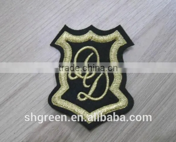 Uniform Shoulder Embroidery Emblem With Gold Metallic Thread photo-4