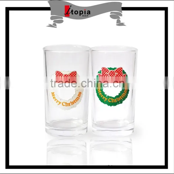 Glass Cups With Christmas Ring Christmas Deer Printing photo-2