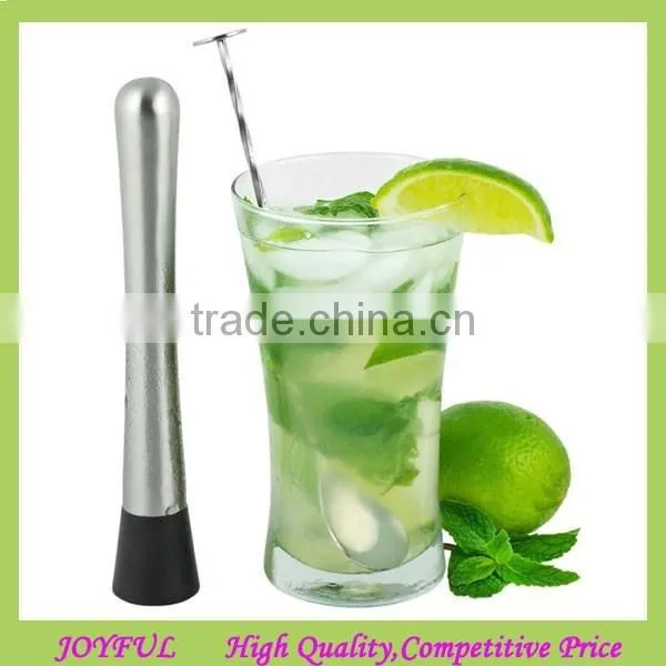 Stainless Steel Cocktail Muddler and Mixing Spoon Set