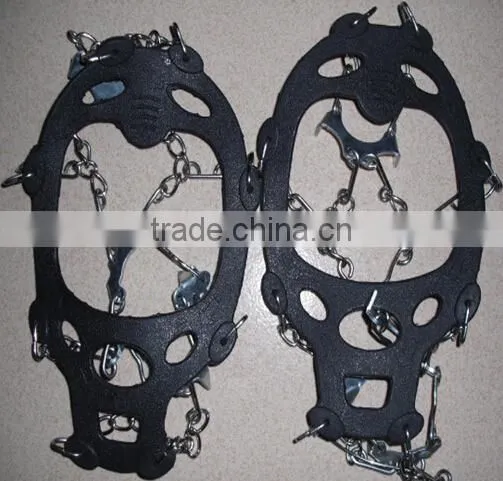 Non-Slip Spikes Snow Ice Crampons Shoes Chain Cleat For Hiking Climbing Black