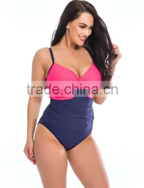 2016 Hot Sexy Fat Women One Piece Plus Size Swimwear photo-4