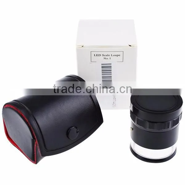 Magnifier Glass 10x 25mm Jewellers Eye Jewel Jewelry Loupe Reticle Scale 20mm With LED LIght photo-2