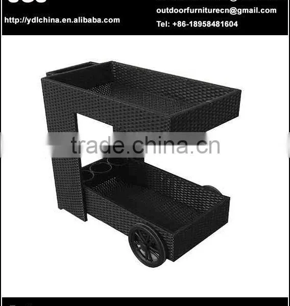 HDPE Rattan Dining Serving Cart