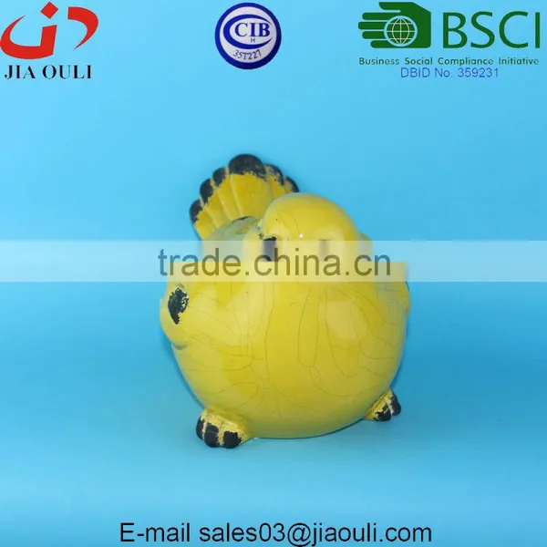 BSCI Audit DEHUA Factory Home and Garden Decorations Crakle Glazed Ceramic Bird, Ceramic Animal Figurines photo-2