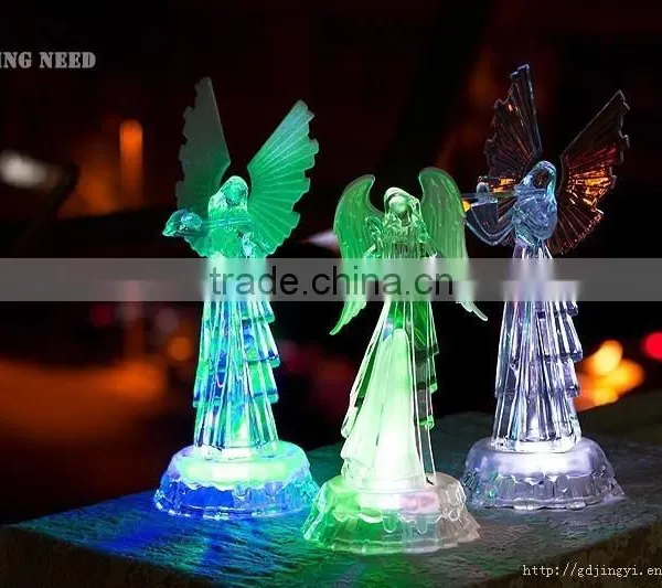 LED Acrylic Christmas Angel With Instrument Figurines photo-6