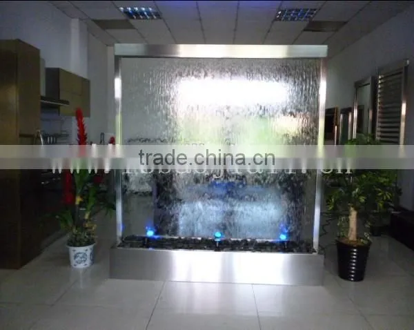 Indoor Glass Mirror Waterfall Floor Standing Room Divider photo-5
