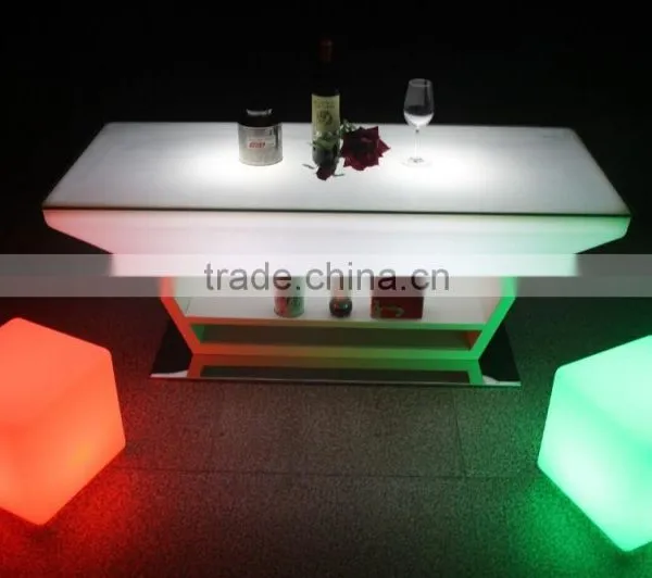Stainless Steel Leg Illuminate Small Party Led Bar Counter With IR Remote Control photo-4