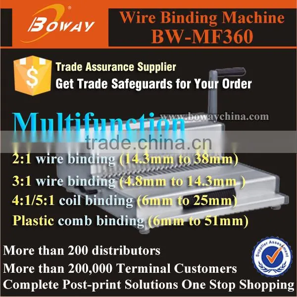 MF360 Multifunction all in 1 wire binding/coil binding/comb binding machine