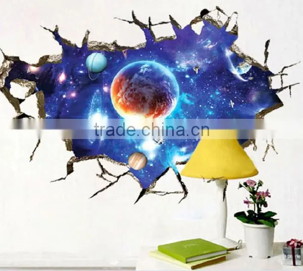 Space and Planets Design Adhesive 3D Wall Paper , Wall Sticker photo-5