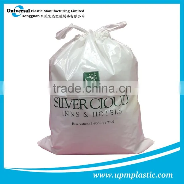Single-use White Plastic Hotel Drawstring Laundry Bags photo-6