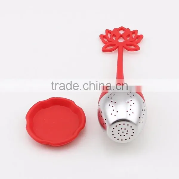Nice Design Mini Silicone Flower Tea Infuser in Red photo-2
