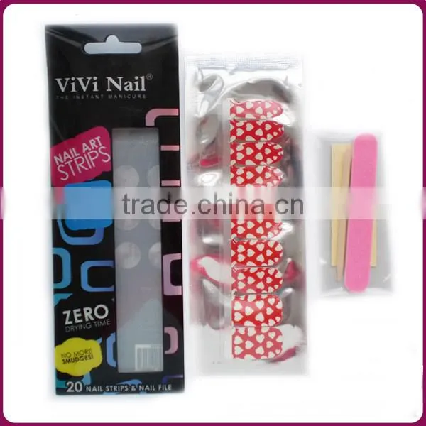 Zhejiang Yiwu Vivi Nail Peel off Full Cover Polish Nail Strips Nail Stickers photo-3