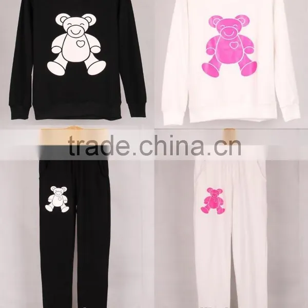 Letter Geometric Print Hoodies Pants Sets Women Sport Wear Loose Suit Tracksuit photo-2