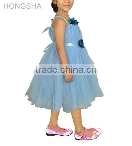 Baby Girl Frock Designs Tutu Flower Net Prom Dresses HSD2405 photo-2